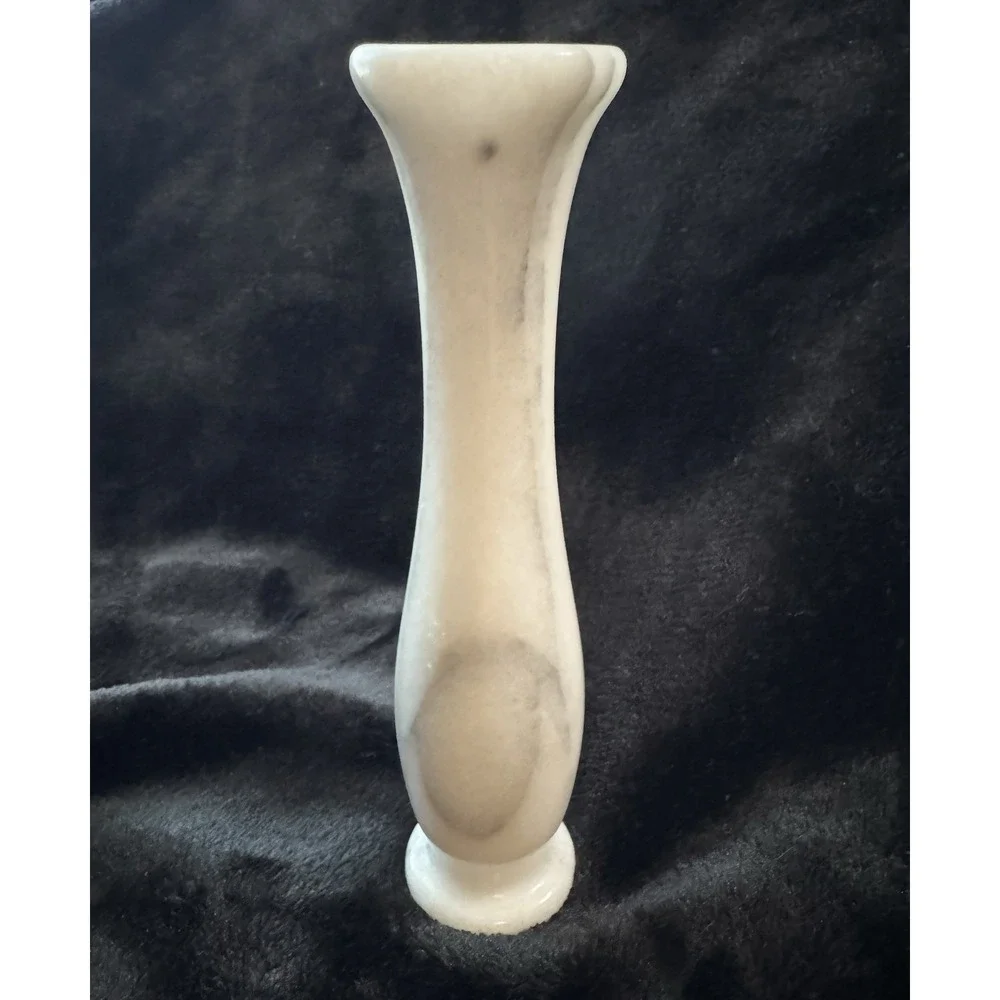 Marble Bud Vase Small Gray Swirl 6